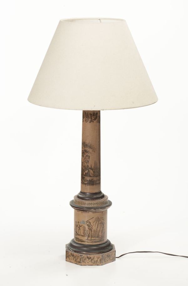 Lampada da tavolo in arte povera, XX secolo