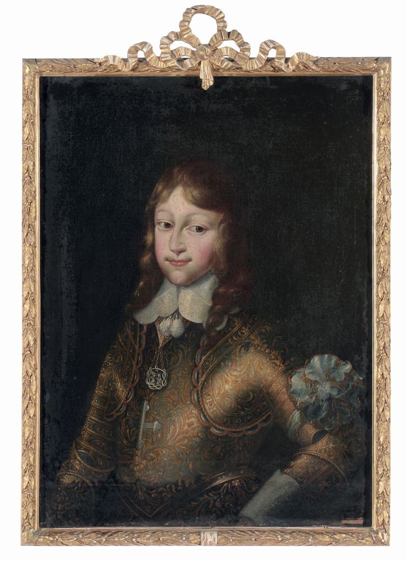 Scuola Piemontese della fine XVII secolo Ritratto di giovane  - Asta Antiquariato e Dipinti Antichi - I - Cambi Casa d'Aste