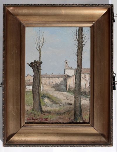 Lazzaro Pasini (1861-1954)paesaggio Pavese