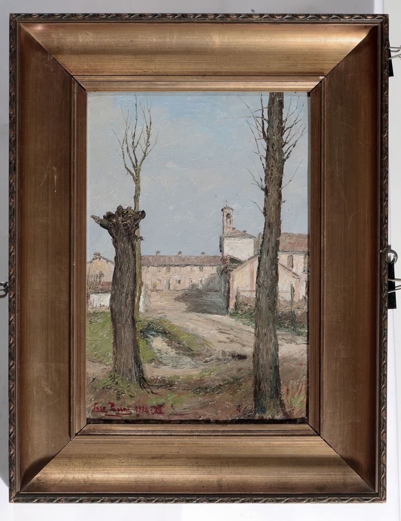 Lazzaro Pasini (1861-1954) Paesaggio pavese  - Auction Antique and Old Masters - I - Cambi Casa d'Aste