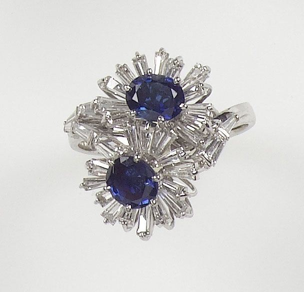 Anello con diamanti taglio tepper e zaffiri  - Auction Antique and Old Masters - I - Cambi Casa d'Aste