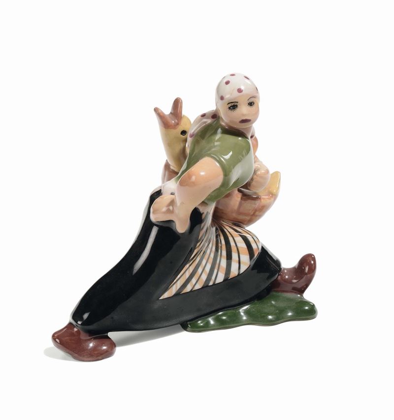 Rometti - Umbertide Contadina con oca  - Asta Antiquariato - Cambi Casa d'Aste