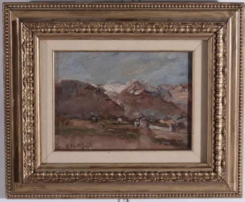 Vittorio Agostino Castagneto (1875-1958) Paesaggio campestre  - Asta Antiquariato e Dipinti Antichi - I - Cambi Casa d'Aste