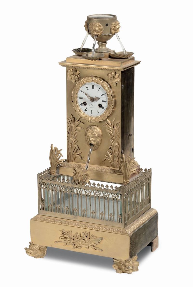 Pendola da tavolo in bronzo dorato, Francia XIX secolo  - Auction Antique and Old Masters - I - Cambi Casa d'Aste