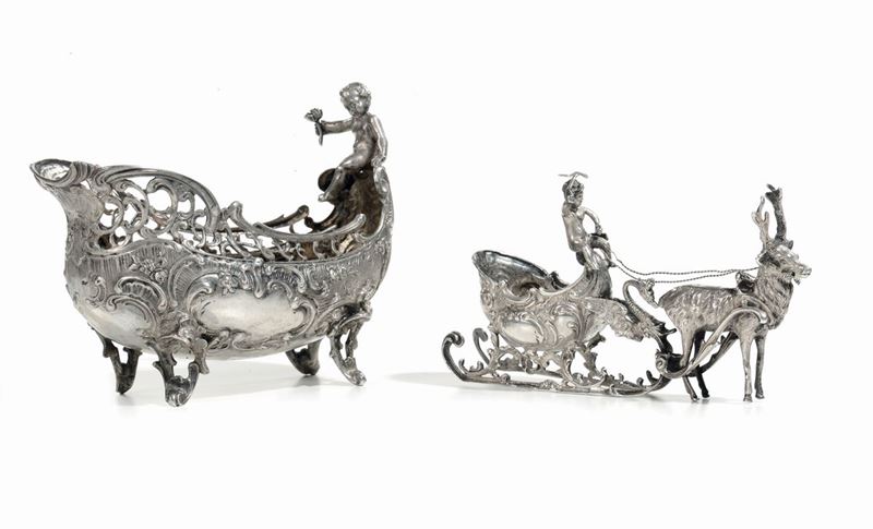 Slitta e barchetta in argento  - Asta Antiquariato e Dipinti Antichi - I - Cambi Casa d'Aste