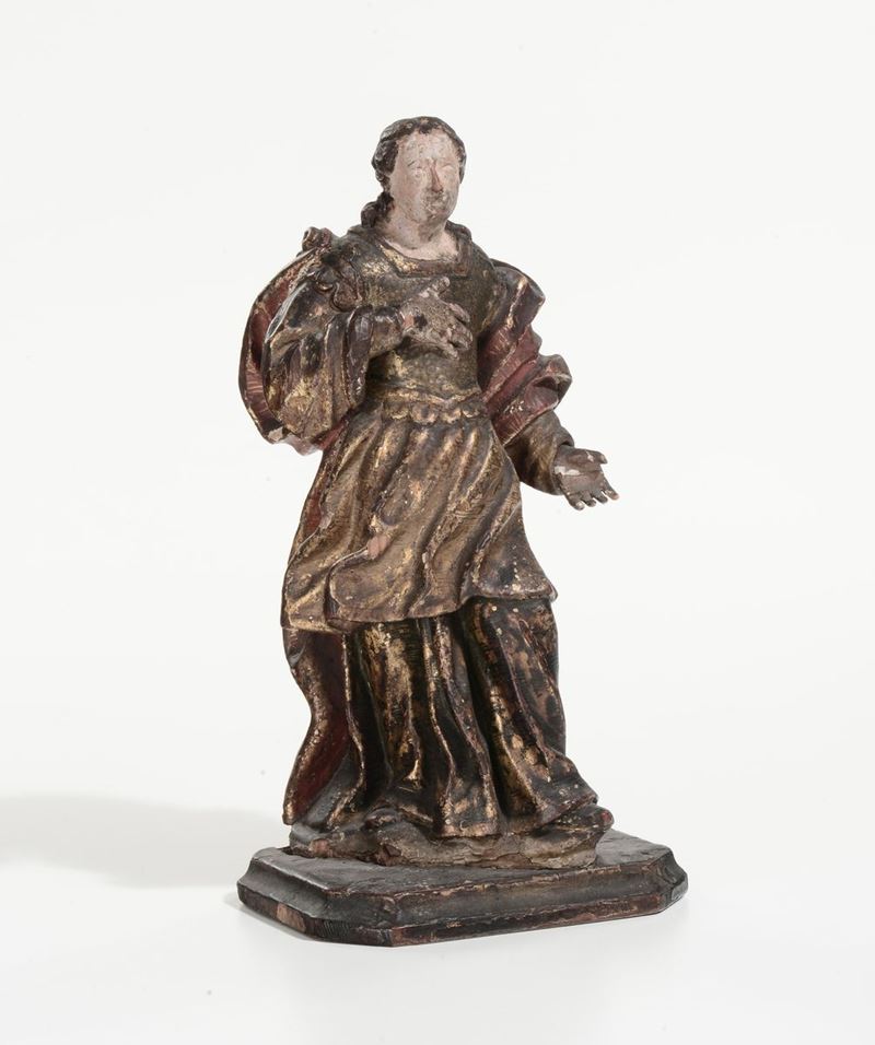 Scultura raffigurante Santa in legno policromo  - Auction Antique and Old Masters - I - Cambi Casa d'Aste