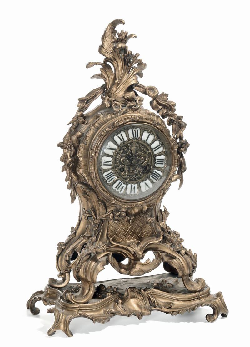 Orologio stile Luigi XV in bronzo dorato, Francia XIX-XX secolo  - Auction Antique and Old Masters - I - Cambi Casa d'Aste
