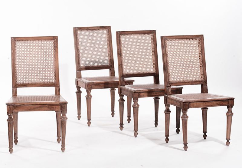 Quattro sedie in stile Luigi XVI  - Asta Antiquariato e Dipinti Antichi - I - Cambi Casa d'Aste