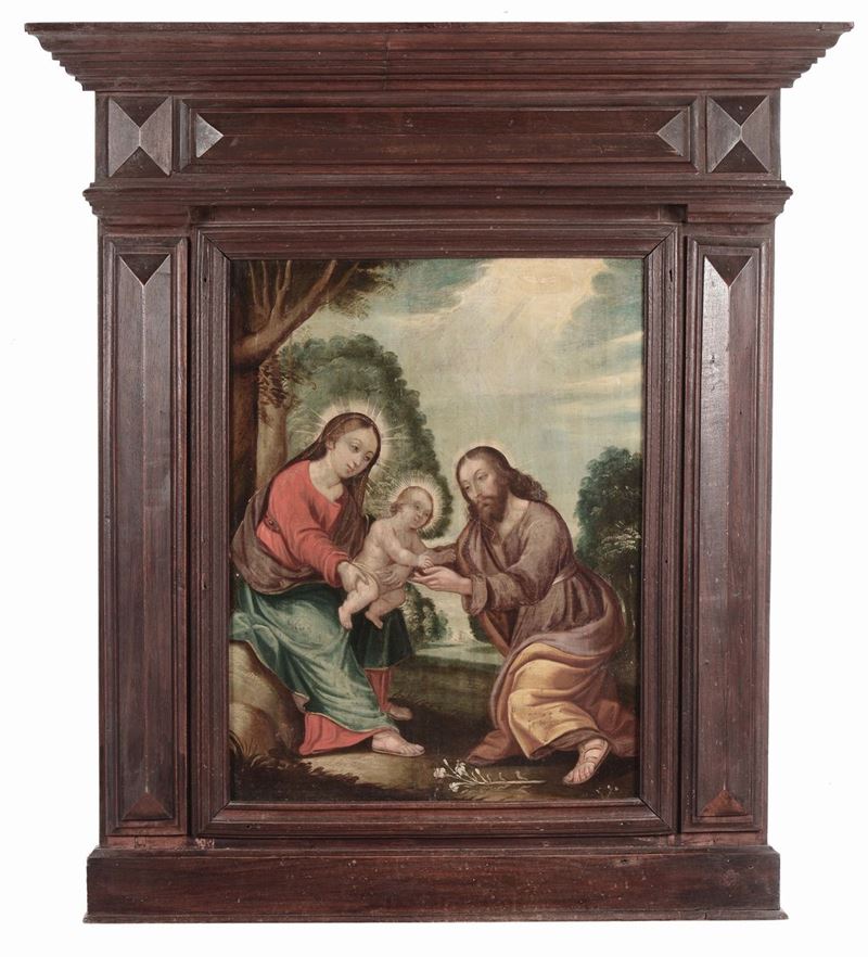 Scuola fiamminga del XVII secolo Sacra Famiglia  - Auction Furnishings from the mansions of the Ercole Marelli heirs and other property - Cambi Casa d'Aste