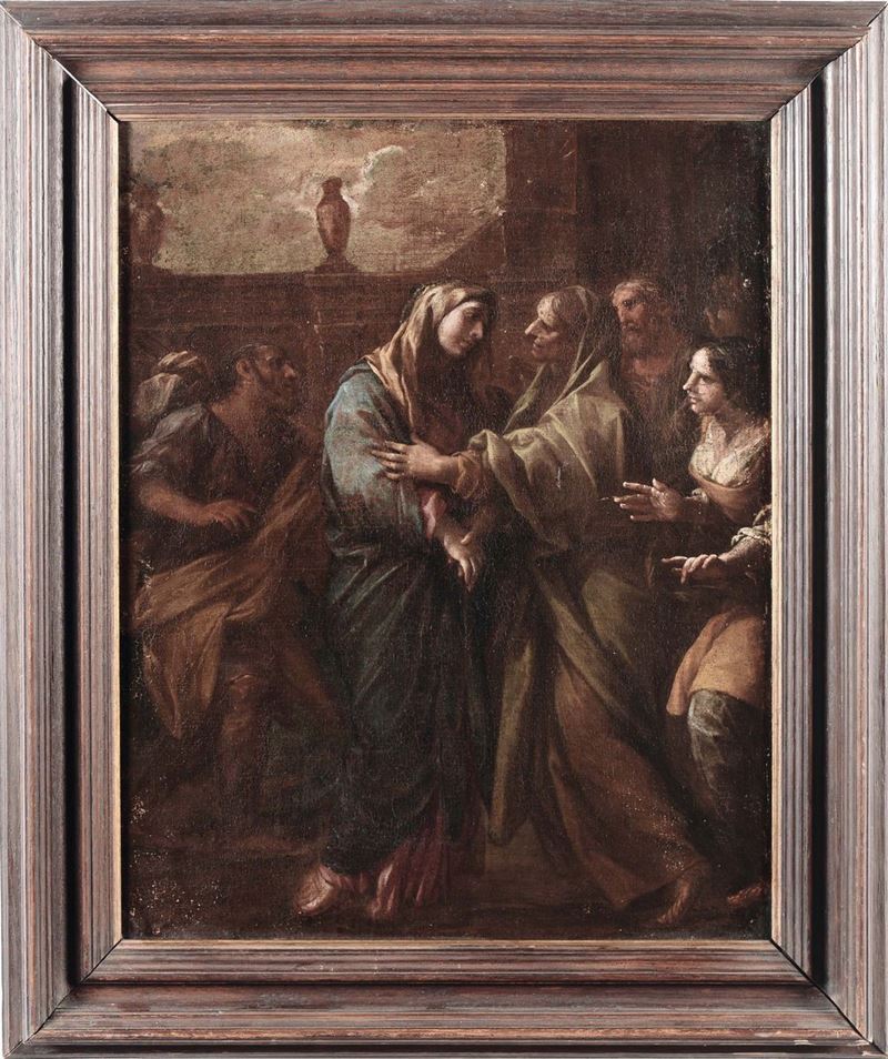 Scuola Napoletana del XVII secolo La visitazione  - Auction Old Masters Paintings - Cambi Casa d'Aste