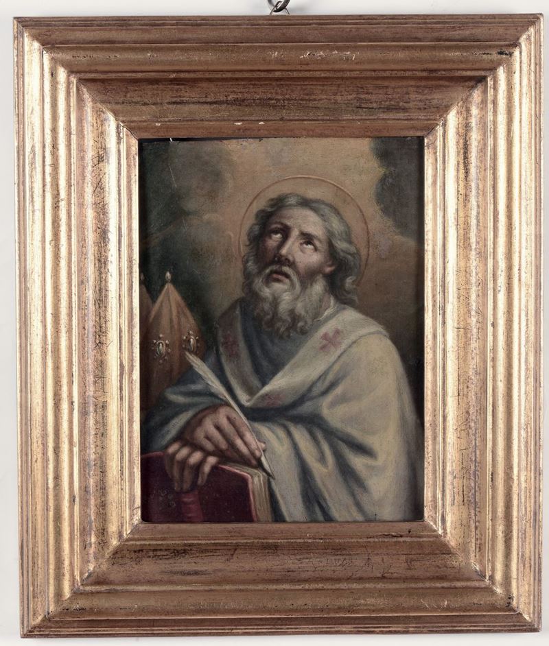 Scuola del XVIII secolo Figura di Santo  - Auction Furnishings from the mansions of the Ercole Marelli heirs and other property - Cambi Casa d'Aste