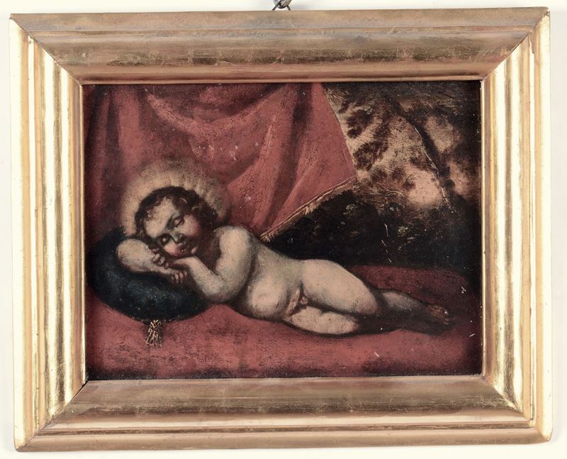 Scuola del XVII secolo Gesù Bambino  - Auction Furnishings from the mansions of the Ercole Marelli heirs and other property - Cambi Casa d'Aste