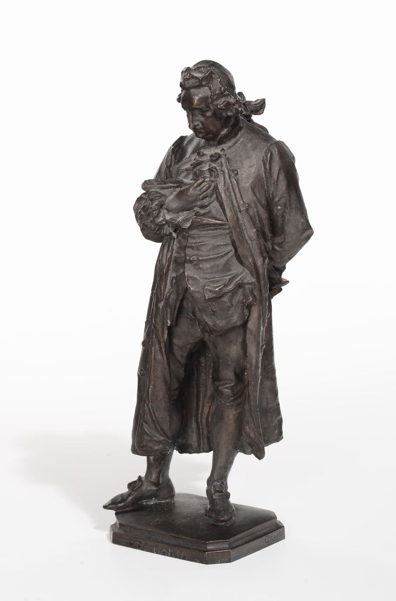 Scultura in bronzo raffigurante Beccaria firmato Grandi  - Asta Antiquariato e Dipinti Antichi - I - Cambi Casa d'Aste