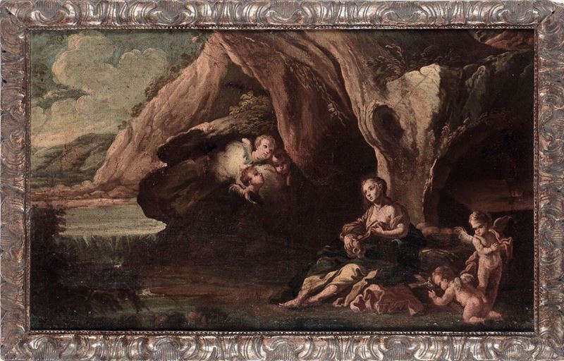 Scuola del XVIII secolo Figura femminile con putti  - Auction Antique and Old Masters - I - Cambi Casa d'Aste