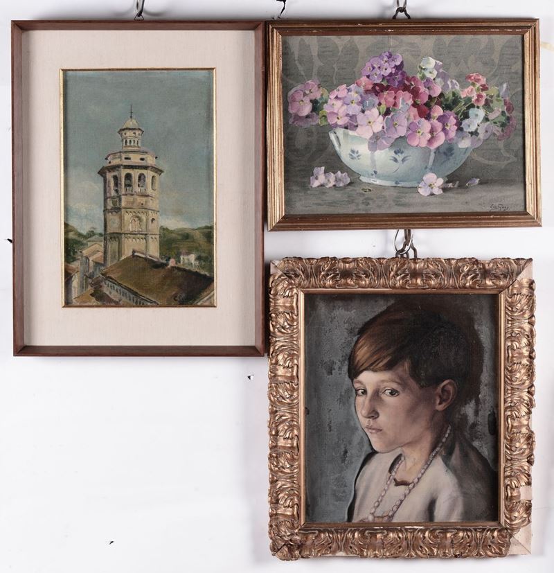 Lotto di tre piccoli dipinti  - Auction Antique and Old Masters - I - Cambi Casa d'Aste