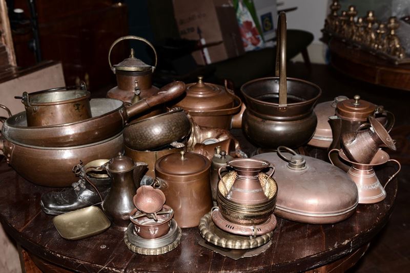 Lotto di oggetti in rame  - Asta Antiquariato e Dipinti Antichi - I - Cambi Casa d'Aste
