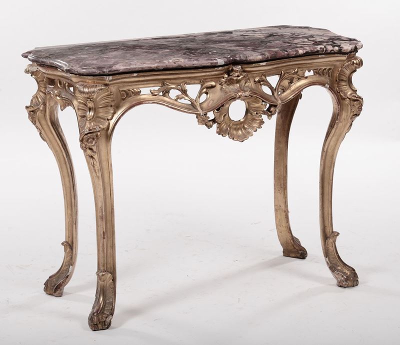 Console in legno intagliato e dorato, XVIII secolo  - Auction Antique and Old Masters - I - Cambi Casa d'Aste