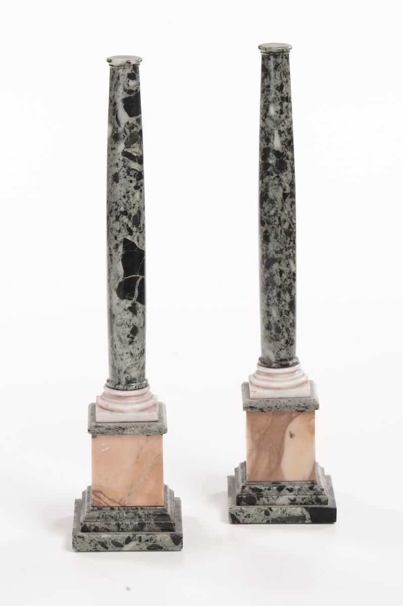 Coppia di obelischi in marmo Luigi XVI  - Auction Antique and Old Masters - I - Cambi Casa d'Aste