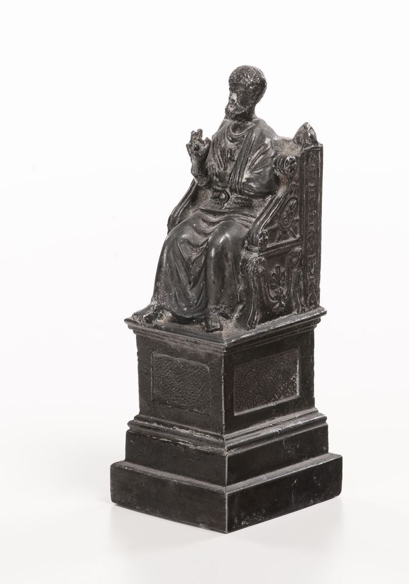 Scultura in metallo raffigurante San Pietro in trono  - Asta Antiquariato e Dipinti Antichi - I - Cambi Casa d'Aste