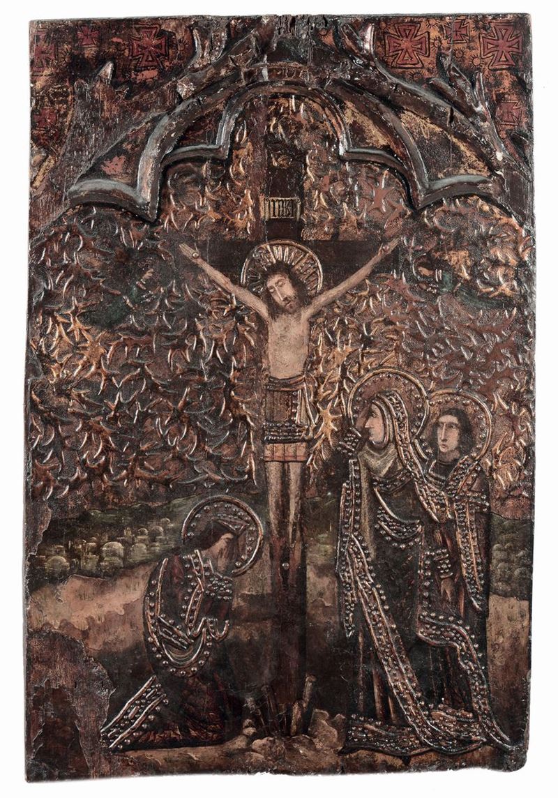 Icona raffigurante Cristo, XIV secolo  - Auction Antique and Old Masters - I - Cambi Casa d'Aste