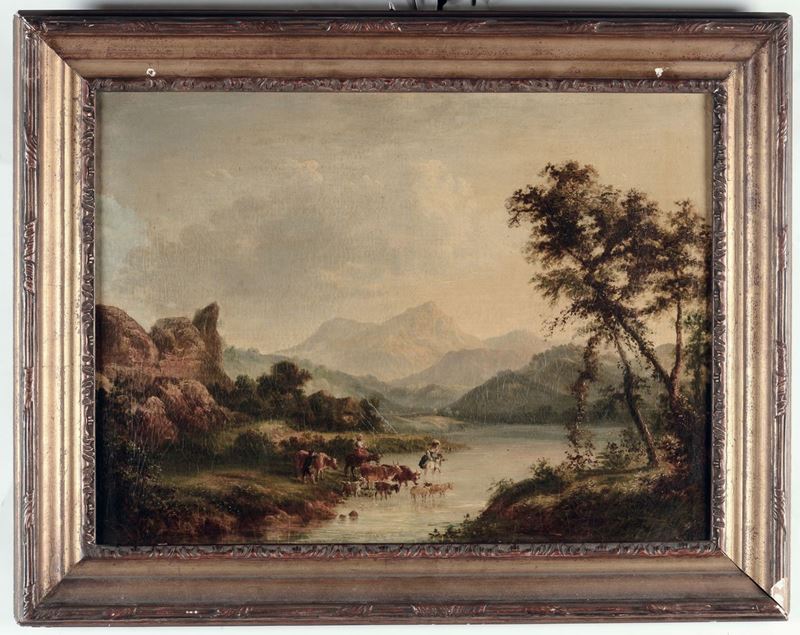 Scuola Francese del XVIII secolo Paesaggio  - Auction Antique and Old Masters - I - Cambi Casa d'Aste
