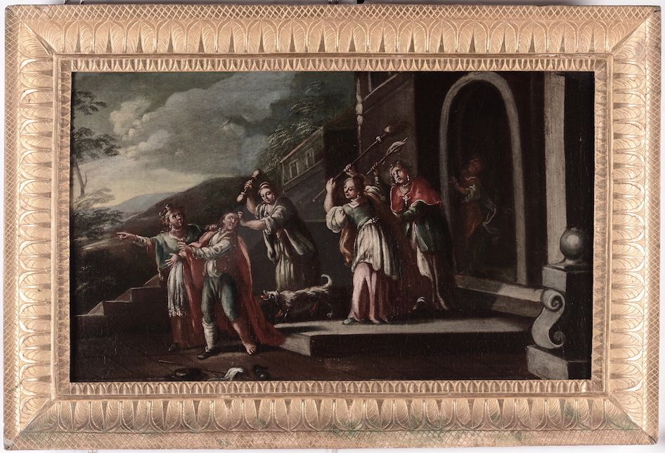 Scuola Napoletana del XVIII Secolofigure con Architetture