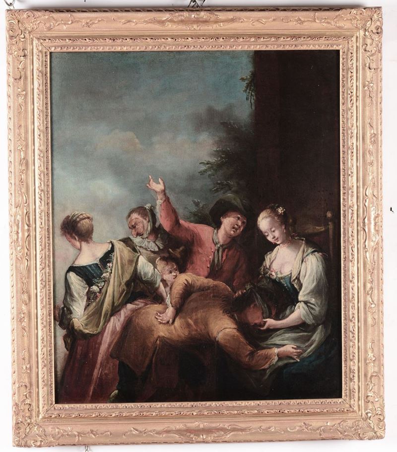 Anonimo del XIX secolo Scena galante  - Asta Antiquariato e Dipinti Antichi - I - Cambi Casa d'Aste