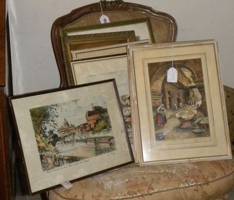 Lotto di 12 tra stampe e dipinti  - Asta Antiquariato e Dipinti Antichi - I - Cambi Casa d'Aste
