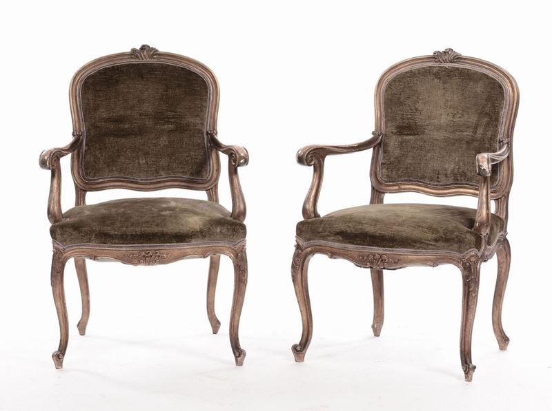 Coppia di poltrone in legno intagliato e dorato  - Auction Antique and Old Masters - I - Cambi Casa d'Aste