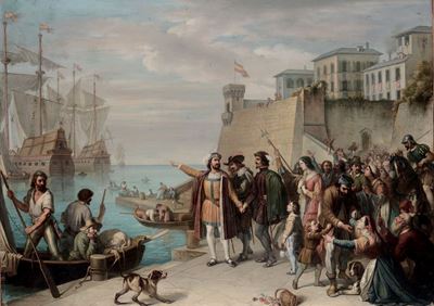 Pittore del XIX Secolopartenza di Cristoforo Colombo