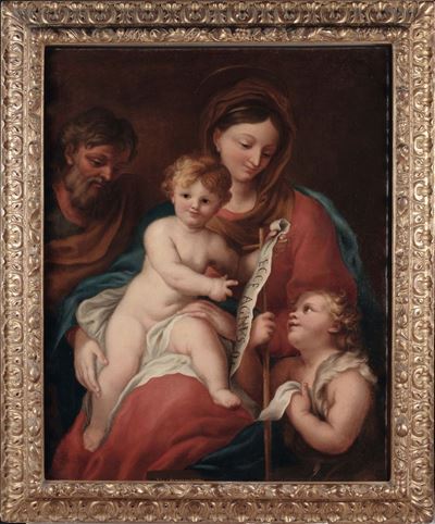 Anton Maria Piola (genova 1654-1715)madonna con il Bambino e San Giovannino