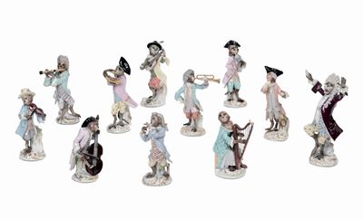 Concerto di Scimmiette Musicanti in Porcellana, Meissen XX Secolo