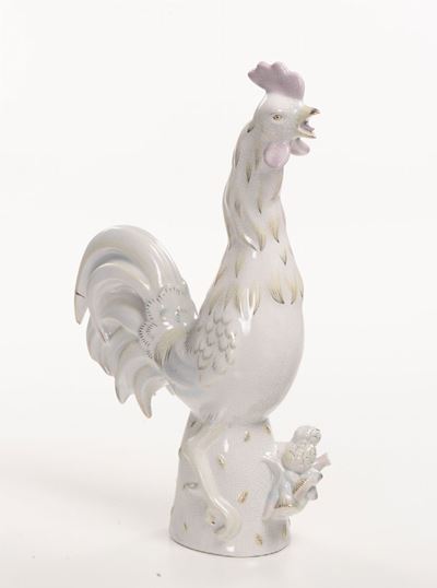 Lenci, Ceramica a colaggio raffigurante gallo