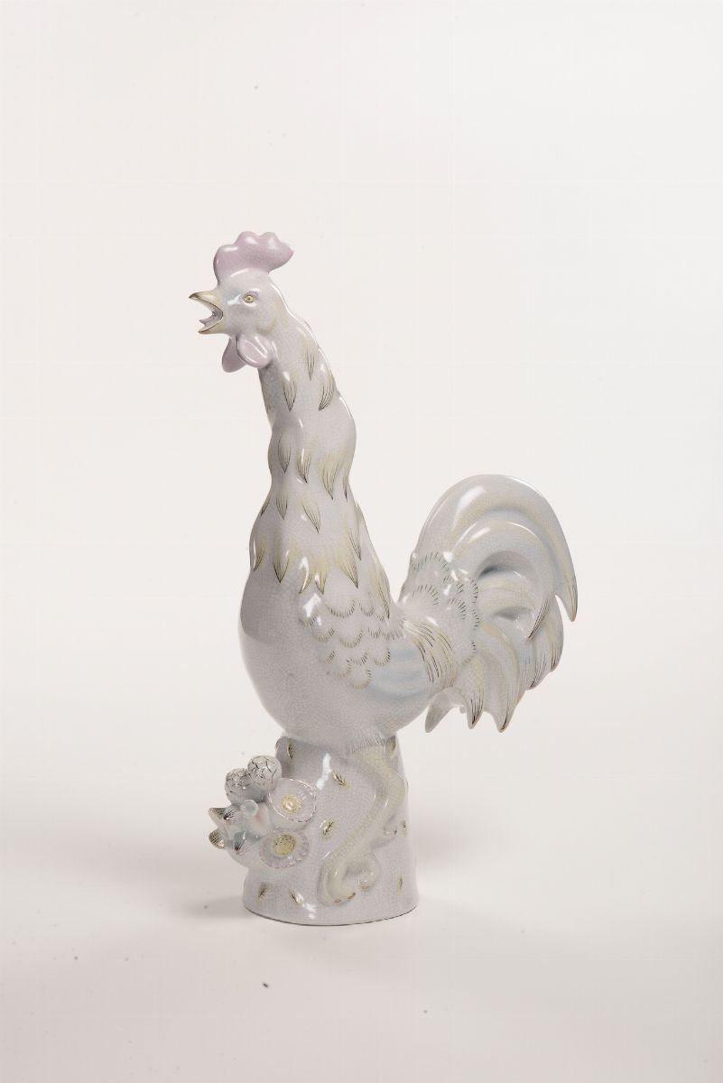 Lenci, Ceramica a colaggio raffigurante gallo