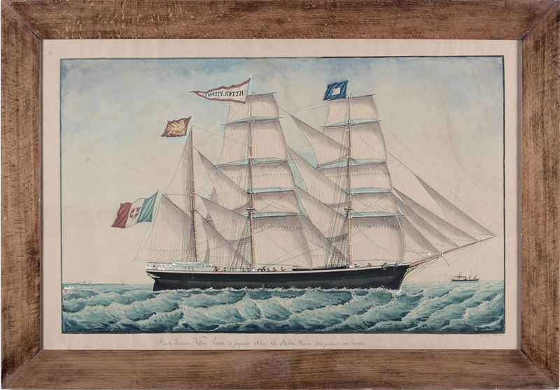Giovanni Luzzo (XIX-XX secolo) La barca Vittor Pisani  - Asta Antiquariato e Dipinti Antichi - I - Cambi Casa d'Aste