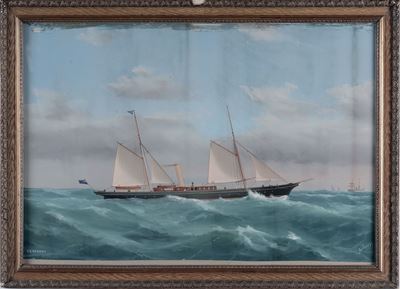 Antonio De Simone (1851-1907)ritratto della Nave S.y. Vanadis