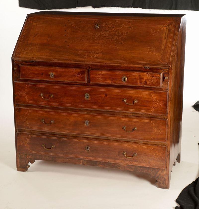 Ribalta lastronata e filettata, XX secolo  - Auction Antique and Old Masters - I - Cambi Casa d'Aste