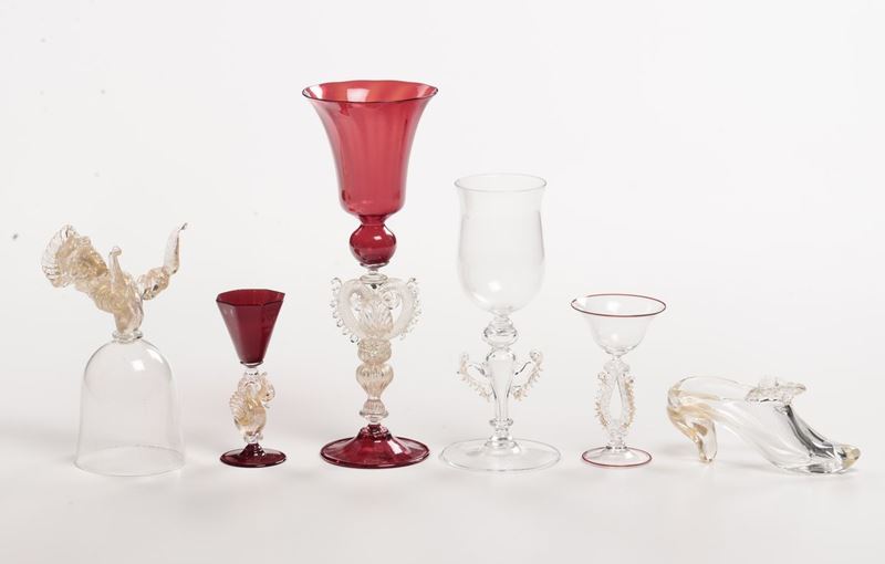 Lotto di bicchieri e altri oggetti in cristallo  - Auction Antique and Old Masters - I - Cambi Casa d'Aste
