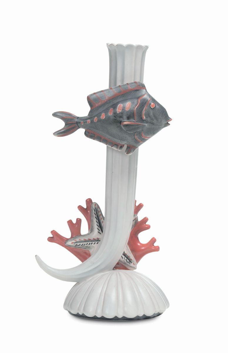 Mario Sturani (1906 - 1978) - Lenci - Torino Candelabro pesce e corallo  - Auction Decorative arts of the twentieth century - II - Cambi Casa d'Aste