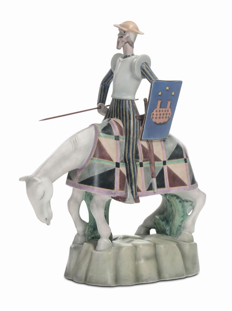 Giovanni Grande (1887-1937) - Lenci - Torino Don Chisciotte in sella a Rozinante  - Auction Decorative arts of the twentieth century - II - Cambi Casa d'Aste
