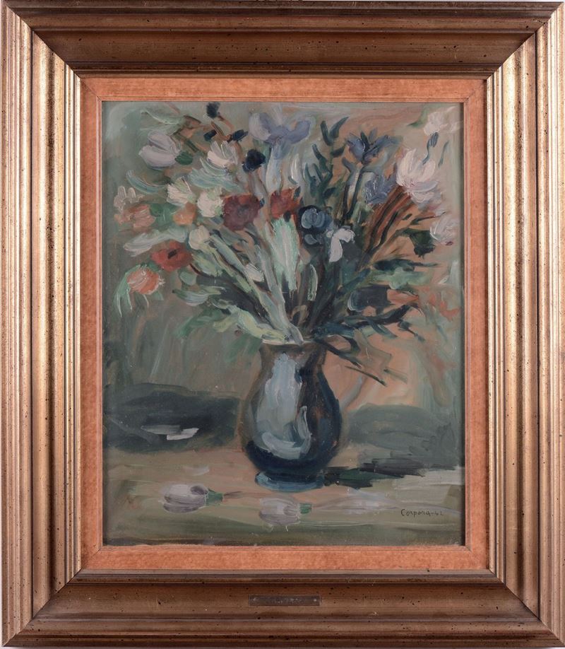 Antonio Corpora (1909-2004) Vaso di fiori  - Auction Furnishings from the mansions of the Ercole Marelli heirs and other property - Cambi Casa d'Aste