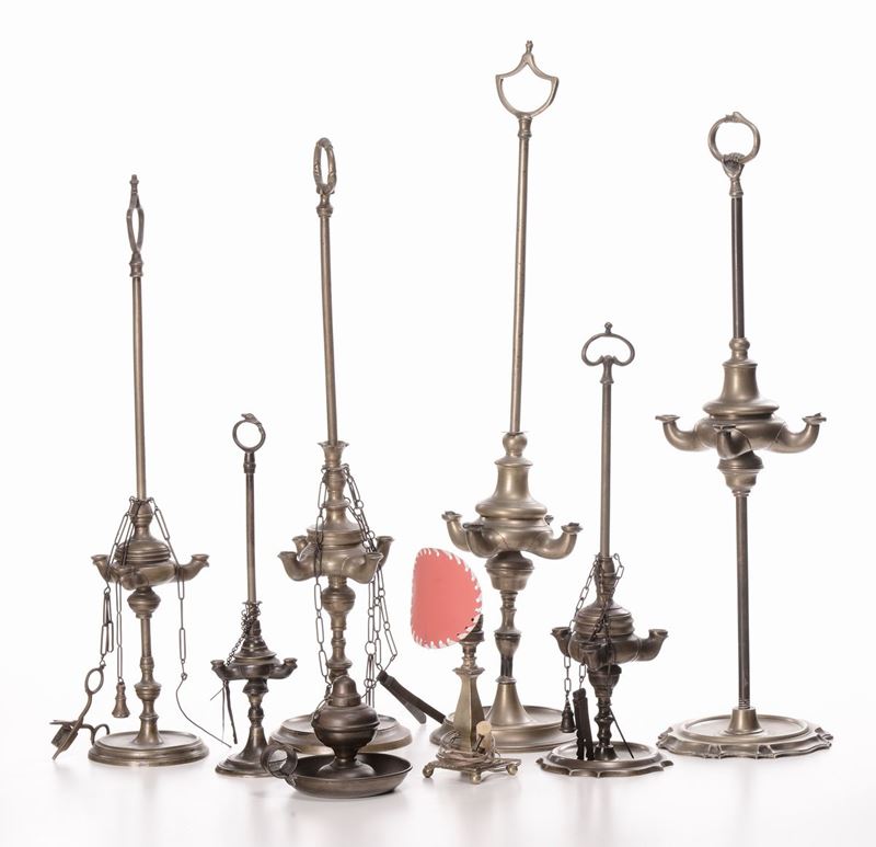 Lotto di lucerne in bronzo dorato  - Auction Antique and Old Masters - I - Cambi Casa d'Aste