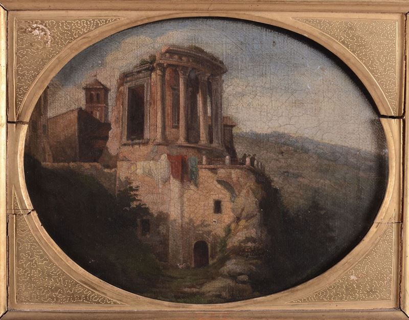 Anonimo del XIX secolo Tempio di Vesta a Tivoli  - Auction Antique and Old Masters - I - Cambi Casa d'Aste