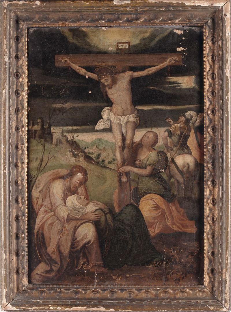 Scuola della fine del XVI secolo Crocefissione  - Auction Old Masters Paintings - Cambi Casa d'Aste