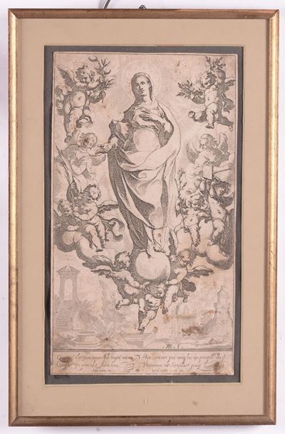 Incisione Raffigurante Madonna, XVIII Secolo