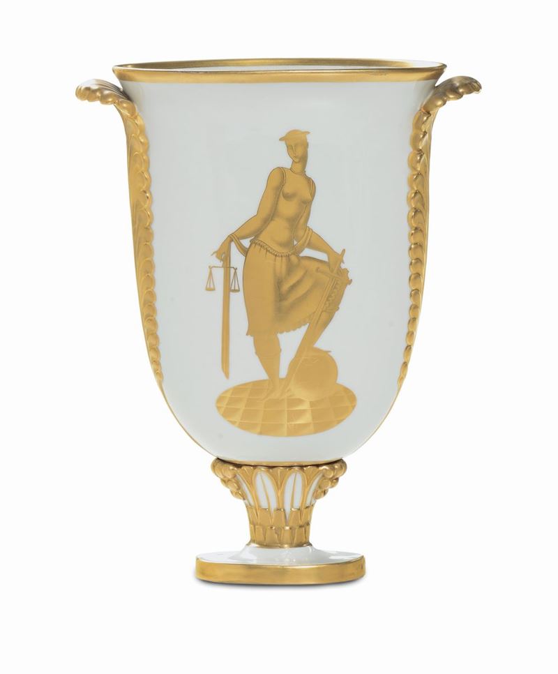 Gio Ponti (1891-1979) - Richard Ginori - Doccia Vaso piumato  - Auction Decorative arts of the twentieth century - II - Cambi Casa d'Aste