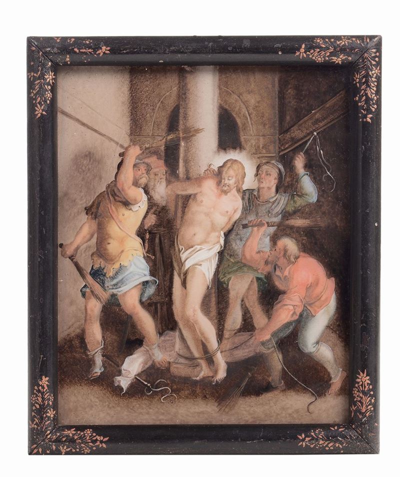 Scuola Fiamminga del XVII secolo Flagellazione  - Asta Antiquariato e Dipinti Antichi - I - Cambi Casa d'Aste
