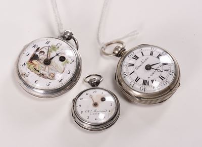 Lotto di Tre Orologi da Tasca, Scappamento a Verga. Svizzera/francia XVIII Secolo
