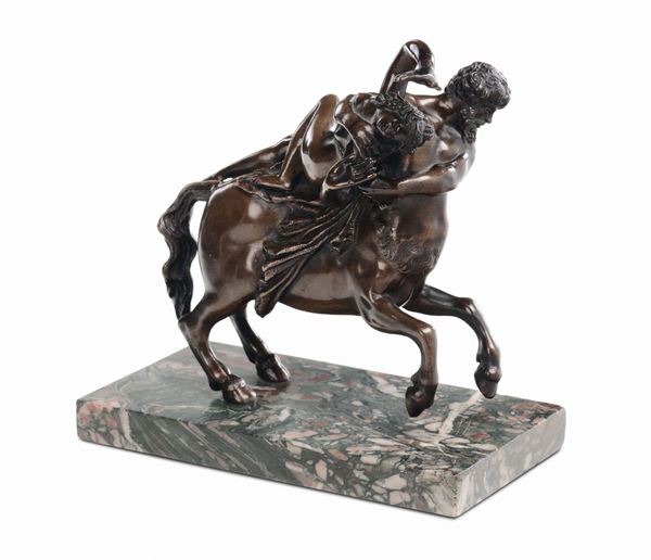 A chiselled and molten bronze Deianira kidnapped by the centaur Nessus Group, French or Flemish caster, 18th century