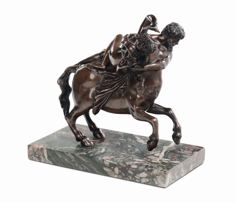 A chiselled and molten bronze Deianira kidnapped by the centaur Nessus Group, French or Flemish caster, 18th century  - Auction Sculpture and Works of Art - Cambi Casa d'Aste
